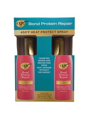 OGX Bond Protein Repair 450°F Heat Protect Spray - Pink (2 Pack), NEW